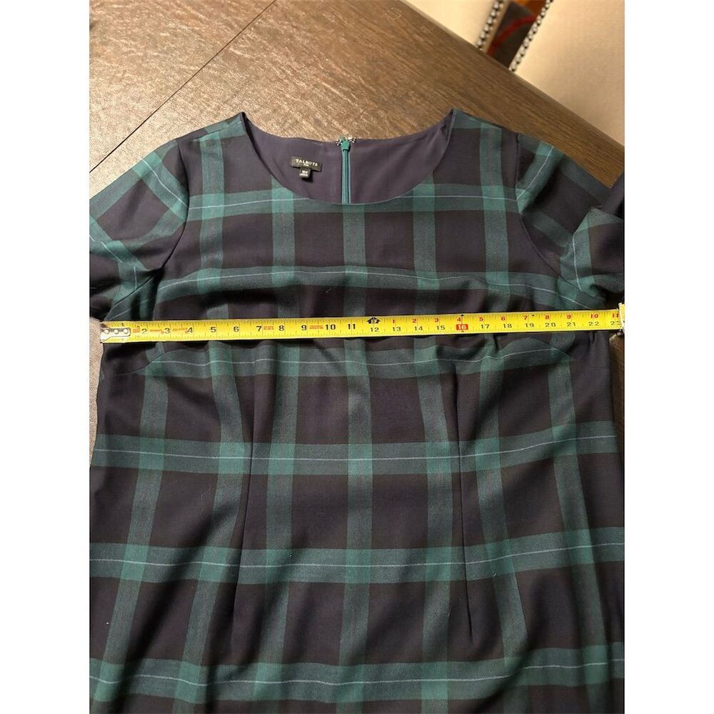 Talbots Women's Plus Size 16 Tartan Plaid Shift Dress 3/4 Sleeve - Picture 10 of 12